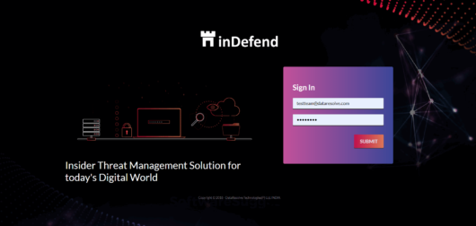 Indefend Dashboard Login Page